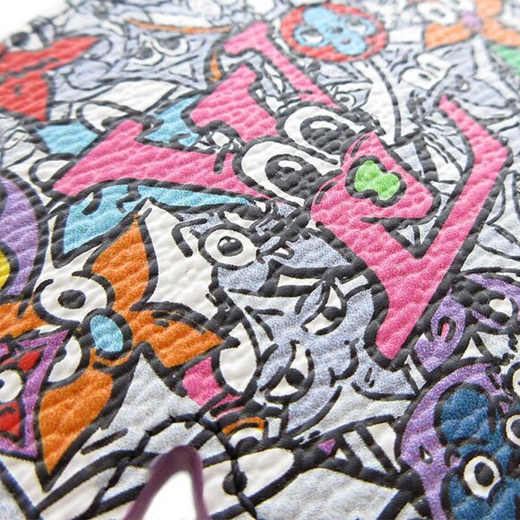 Auth LOUIS VUITTON Monogram Comics charm Key ring / Silver leather/metal s0493j - Picture 6 of 8